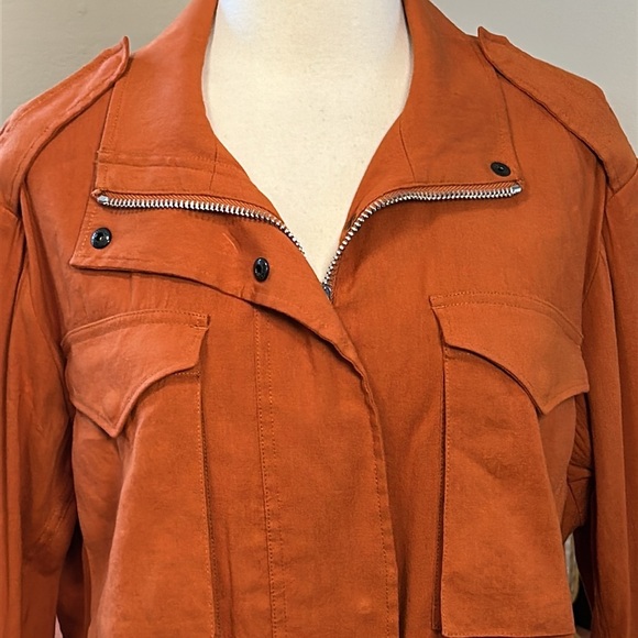 Rag & Bone Women's Cropped M65 Field Jacket color Rust size Medium - Picture 4 of 16